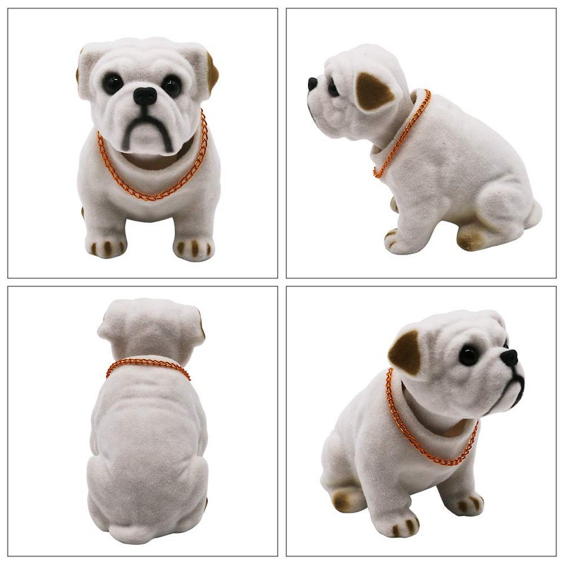 Rayberro Shaking Head Bulldog Figurine Car Dashboard Decoration, Nodding Bulldog Statue Car Vehicle Decor Creative Dog Sculpture Tabletop Ornaments Collectible Crafts Home Office Decor - Image 3